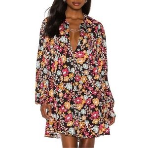 NWOT Free People Daisy Jane Retro Print Floral Mini Dress Like New